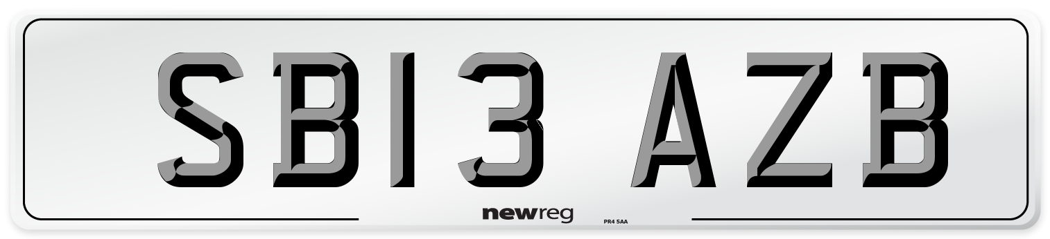 SB13 AZB Number Plate from New Reg